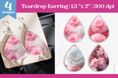 Faux Fur Floral Teardrop Sublimation | Earring PNG Design Product Image 1