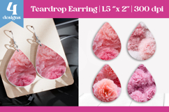 Faux Fur Floral Teardrop Sublimation | Earring PNG Design Product Image 1