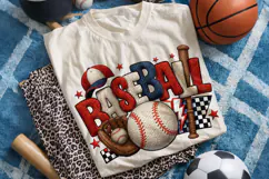Baseball Faux Yarn PNG, Knitting PNG, Baseball Patchwork PNG Product Image 1