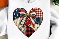 Faux Patchwork Patriotic Heart PNG Product Image 2