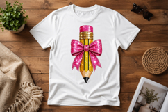 Faux Sequin Bow Pencil PNG Product Image 3