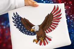 Faux Yarn American Eagle 4th of July Png Product Image 1