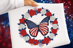 Faux Yarn American Flag Butterfly Png Product Image 1