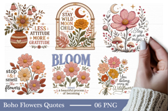 Faux Yarn Boho Flowers with Quotes Sublimation Designs Product Image 1