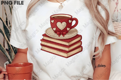 Faux Yarn Books and Coffee Valentine PNG Product Image 2