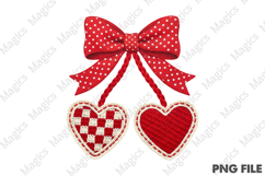 Faux Yarn Cherry Valentines PNG Product Image 1