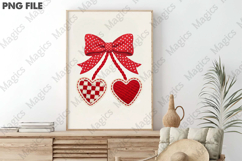 Faux Yarn Cherry Valentines PNG Product Image 3