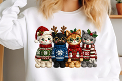 Faux Yarn Christmas Cats Png Product Image 2