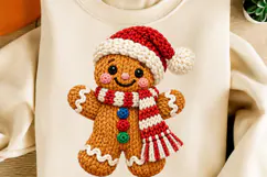 Faux Yarn Christmas Gingerbread Man PNG Product Image 2