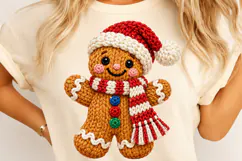 Faux Yarn Christmas Gingerbread Man PNG Product Image 4