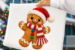 Faux Yarn Christmas Gingerbread Man PNG Product Image 5