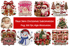 Faux Yarn Christmas Sublimation Design, Funny Sublimation Product Image 1