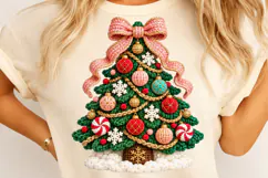 Faux Yarn Christmas Tree PNG Product Image 4
