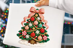 Faux Yarn Christmas Tree PNG Product Image 5