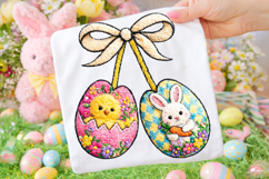 Coquette Patchwork Easter PNG, Faux Yarn Easter PNG, Bunny Product Image 1