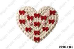 Faux Yarn Coquette Heart Valentine's PNG Product Image 1