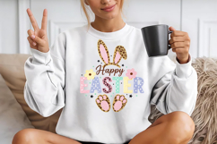 Faux Yarn Crochet Happy Easter Bunny Png Product Image 2