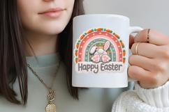 Faux Yarn Crochet Happy Easter Rainbow Png Product Image 4