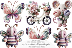 Faux Yarn Crochet Spring Clipart - Faux Yarn Crochet Spring Product Image 1