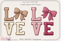 Faux Yarn LOVE PNG, Knit Letter Design, Valentine Love Product Image 4