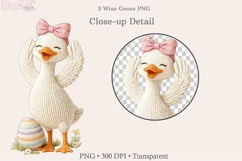 Wise Easter Goose PNG Bundle, See Hear Speak No Evil Goose Product Image 2