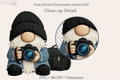 Faux Knitted Photography Gnome PNG, Camera Gnome Clipart Product Image 3