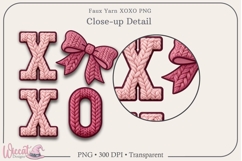 XOXO Faux Yarn PNG, Knit Valentine Letter Design, Product Image 5
