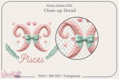 Pisces Zodiac PNG, Cozy Faux Knit Astrology Clipart, Product Image 2