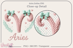Aries Zodiac PNG, Cozy Faux Knit Astrology Clipart, Product Image 2