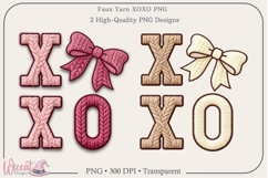 XOXO Faux Yarn PNG, Knit Valentine Letter Design, Product Image 8