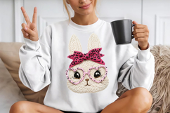 Faux Yarn Easter Bunny Face Sublimation Png Product Image 2