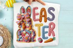 Faux Yarn Easter Bunny Sublimation Png Product Image 1