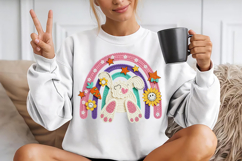 Faux Yarn Easter Rainbow Bunny Png Product Image 2