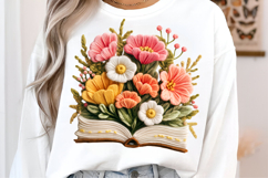 Faux Yarn Floral book Png Product Image 2