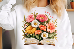 Faux Yarn Floral book Png Product Image 3