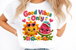 Faux Yarn Good Vibes Only Sublimation Png Product Image 2