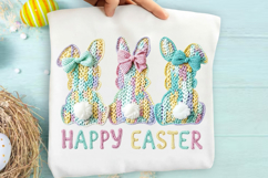 Faux Yarn Happy Easter Bunny Png Product Image 1