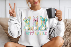 Faux Yarn Happy Easter Bunny Png Product Image 2