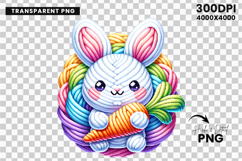 Faux Yarn Happy Easter Png, Crochet png, Latch Hook Easter Bunny Png, Coquette Bow Bunny Png,Clipart