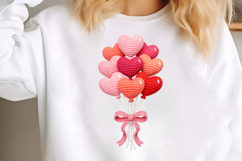 Faux Yarn Heart Balloon PNG Product Image 3