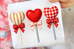 Faux Yarn Heart Lollipop PNG Product Image 1