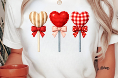 Faux Yarn Heart Lollipop PNG Product Image 2