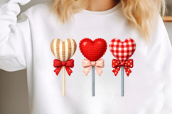 Faux Yarn Heart Lollipop PNG Product Image 3