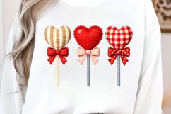 Faux Yarn Heart Lollipop PNG Product Image 4