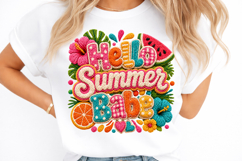 Faux Yarn Hello Summer Babe Sublimation Png Product Image 2