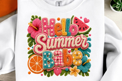 Faux Yarn Hello Summer Sublimation Png Product Image 1