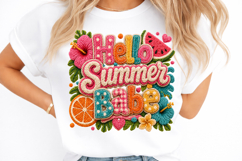 Faux Yarn Hello Summer Sublimation Png Product Image 2