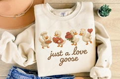 Faux Yarn Humorous Silly Goose Valentine PNG, Retro Love Product Image 5