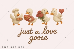 Faux Yarn Humorous Silly Goose Valentine PNG, Retro Love Product Image 1