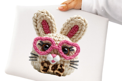 Faux Yarn Leopard Bunny Easter Design PNG Product Image 1